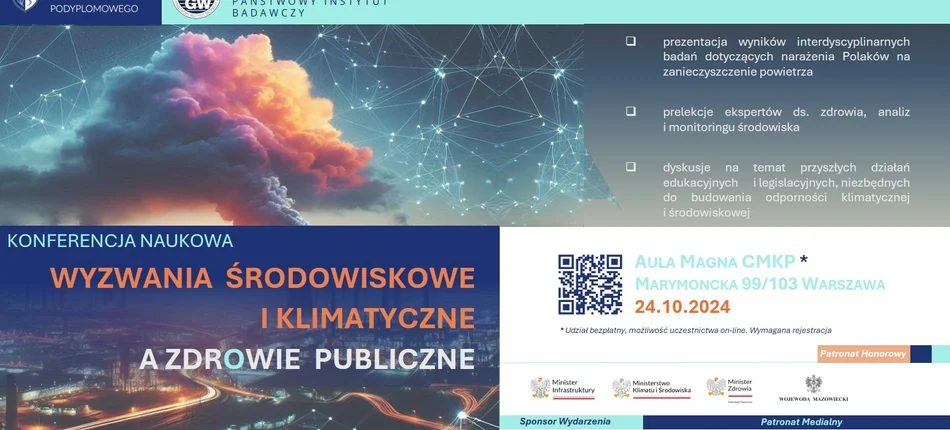 Wyzwania klimatyczne i środowiskowe a zdrowie publiczne. Konferencja 24 października 2024 w Warszawie - Obrazek nagłówka