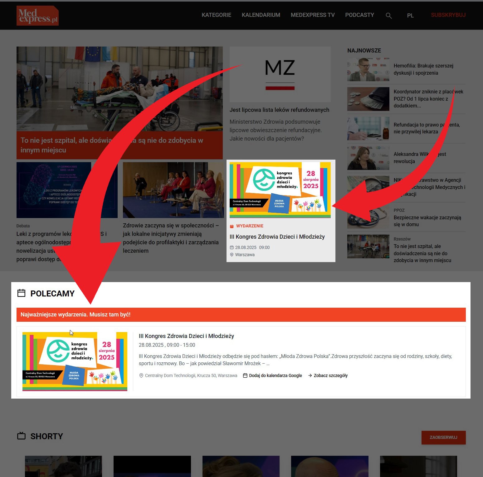 Promotion on homepage