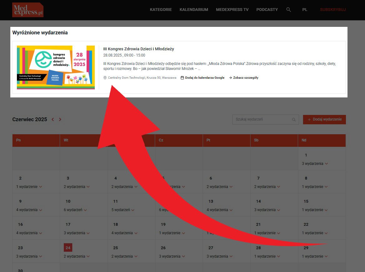 Promotion above calendar