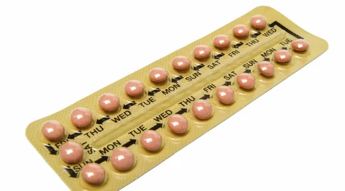 Close up of a blister pack of contraceptive pills