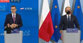 Konferencja prasowa premiera Mateusza Morawieckiego i ministra zdrowia Adama Niedzielskiego - na żywo