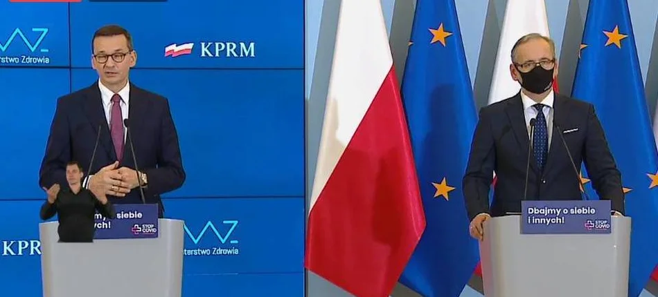 Konferencja prasowa premiera Mateusza Morawieckiego i ministra zdrowia Adama Niedzielskiego - na żywo - Obrazek nagłówka