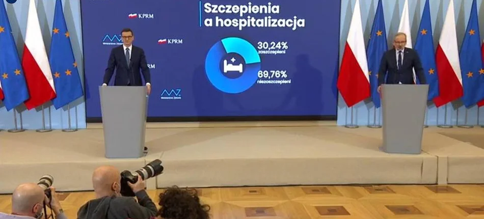 Press conference of Prime Minister Mateusz Morawiecki and Adam Niedzielski - Header image