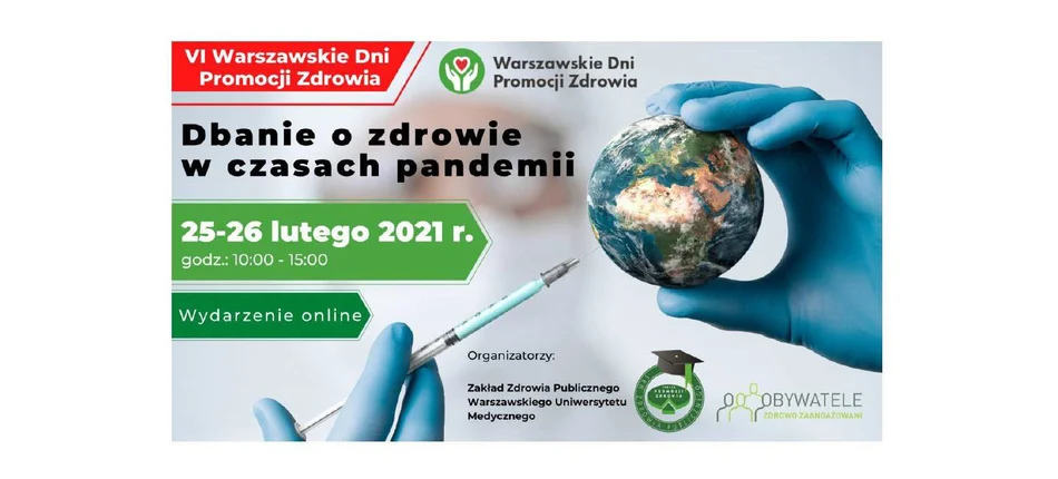 ,,Dbanie o zdrowie w czasach pandemii” – VI Warszawskie Dni Promocji Zdrowia - Obrazek nagłówka
